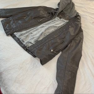Grey leather jacket